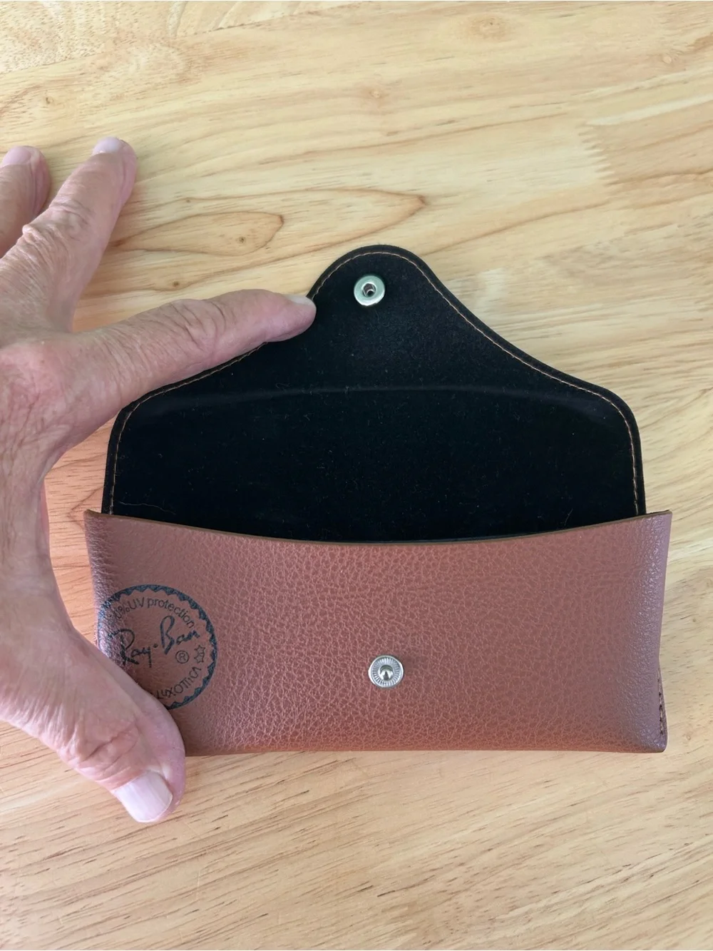 Ray-Ban Brown Leather Sunglasses Case